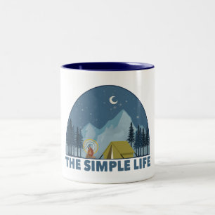 Caneca De Café Em Dois Tons O acampamento de vida simples