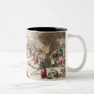 Caneca De Café Em Dois Tons O acampamento dos Israelites e do sacrifício do t