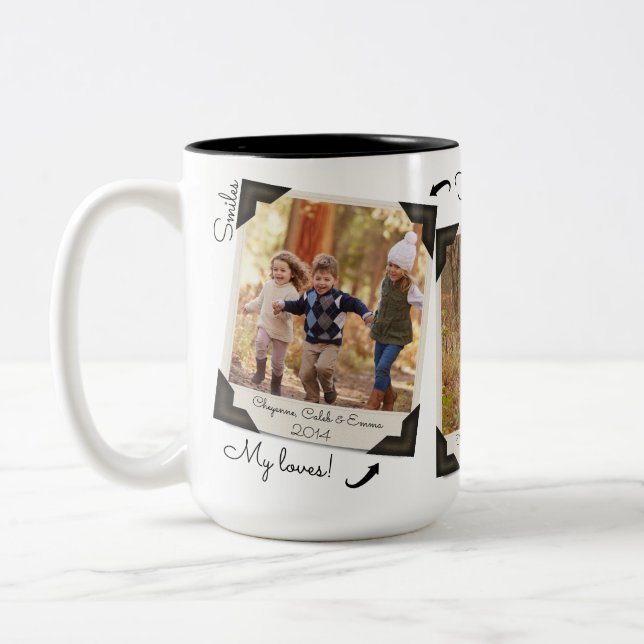 Caneca De Café Em Dois Tons O Álbum Fotográfico da Sua Família Totalmente Pers (Esquerda)