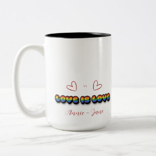 Caneca De Café Em Dois Tons O Amor é Amor Arco-íris LGBTQ