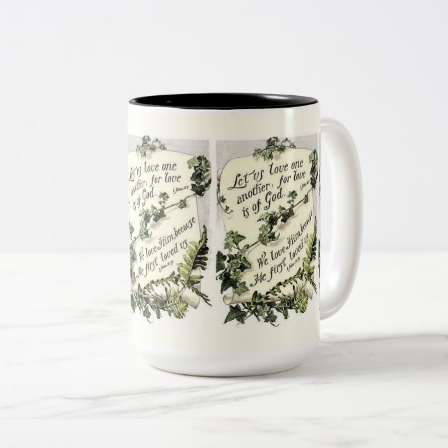 Caneca De Café Em Dois Tons O Amor É de Deus (Frente Esquerda)