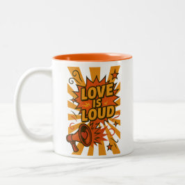 Caneca De Café Em Dois Tons O Amor é uma Afirmação Emocionante em Estilo de Qu
