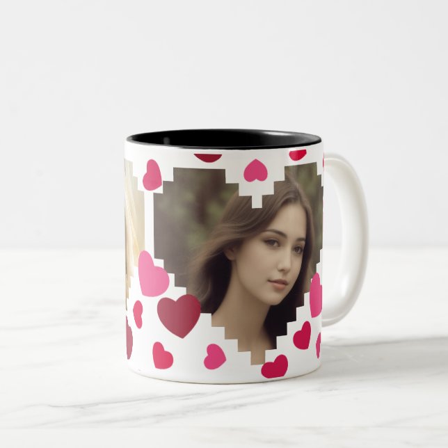 Caneca De Café Em Dois Tons O amor está por aí (Frente Esquerda)