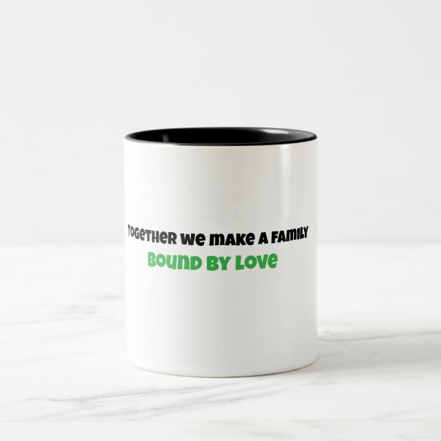 Caneca De Café Em Dois Tons O amor faz uma família - Mug (Centro)