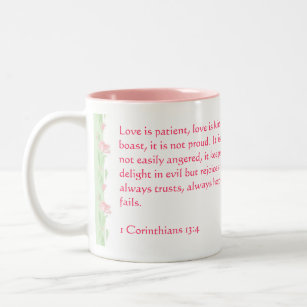 Caneca De Café Em Dois Tons O amor nunca falha - 1 13:4 dos Corinthians