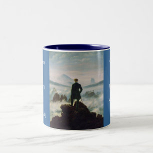 Caneca De Café Em Dois Tons O andarilho acima do mar da névoa