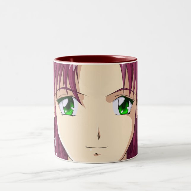 Caneca De Café Em Dois Tons O Anime e Manga enfrentam (Centro)