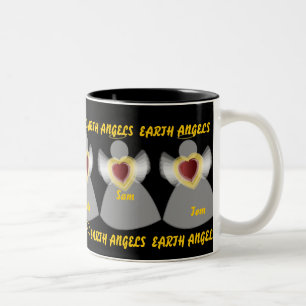 Caneca De Café Em Dois Tons O anjo da terra caneca-Personaliza