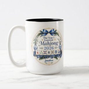 Caneca De Café Em Dois Tons O Ano em que Aprendi Mahjong Caneca de Natal