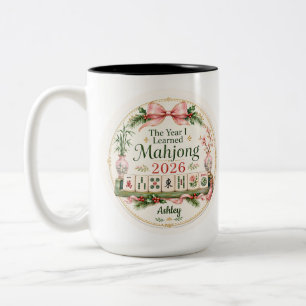 Caneca De Café Em Dois Tons O Ano em que Aprendi Mahjong Presente para Ela