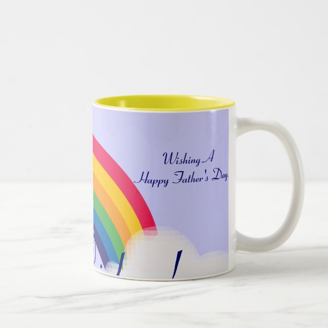 Caneca De Café Em Dois Tons O arco-íris do pai! - Personalize (Direita)