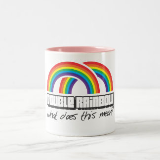 Caneca De Café Em Dois Tons O arco-íris dobro, o que faz este meio?