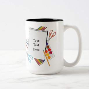 Caneca De Café Em Dois Tons O artesanato artística personalizado fornece a