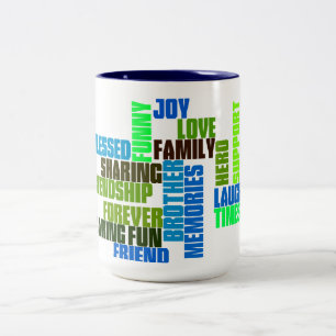 Caneca De Café Em Dois Tons O azul dois do herói do irmão tonificou a caneca