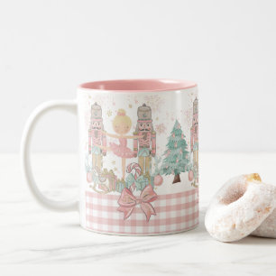 Caneca De Café Em Dois Tons O Balé Putcracker Pastel Blush Pink Natal
