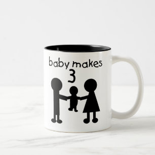 Caneca De Café Em Dois Tons O bebê faz 3
