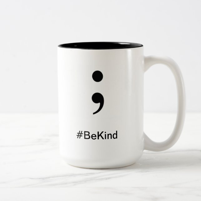 Caneca De Café Em Dois Tons O #BeKind do copo de café seja amável (Direita)