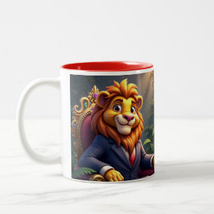 Caneca De Café Em Dois Tons O belo leão é o rei da selva