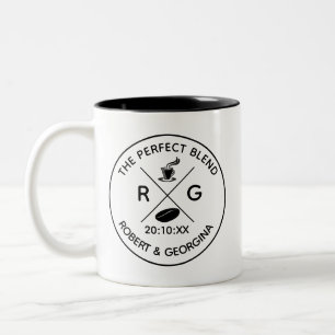 Caneca De Café Em Dois Tons O Blend Perfeito Favor de Casamento de Café Modern
