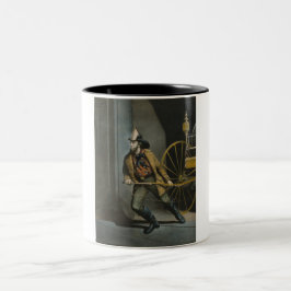 Caneca De Café Em Dois Tons O Bombeiro Americano: Sempre Pronto