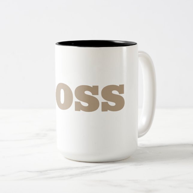Caneca De Café Em Dois Tons O Boss Mug (Frente Esquerda)