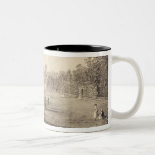 Caneca De Café Em Dois Tons O Bowling Green em Claremont, 1738 (gravura)