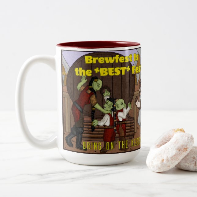 Caneca De Café Em Dois Tons O Brewfest É O Melhor Fest: (Com Donut)