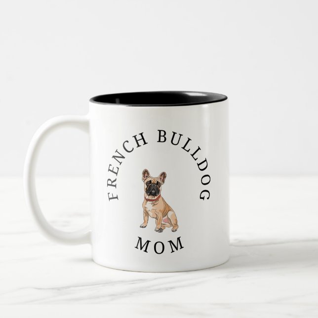 Caneca De Café Em Dois Tons O Buldogue Francês Mãe Mug (Esquerda)