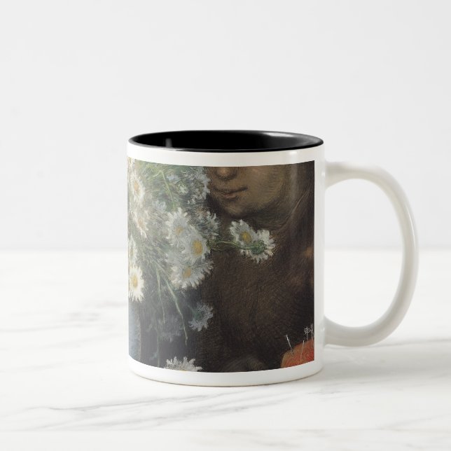 Caneca De Café Em Dois Tons O buquê de Margueritas, 1866 (Direita)