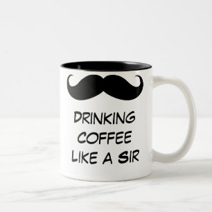 Caneca De Café Em Dois Tons O café do bebendo gosta de um senhor Bigode Canec