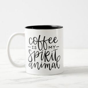 Caneca De Café Em Dois Tons O café é minha caneca do animal do espírito
