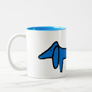 Caneca De Café Em Dois Tons O cão azul, Dachshund