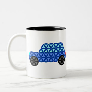 Caneca De Café Em Dois Tons O Carro Da Vida - Formas Sagradas B1, Azul.