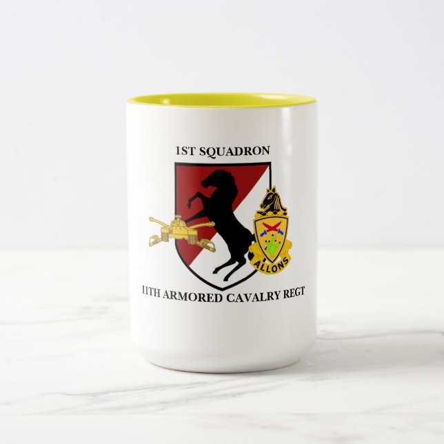 Caneca De Café Em Dois Tons ø CAVALARIA BLINDADA do ESQUADRÃO a 11a AGRIDE (Centro)