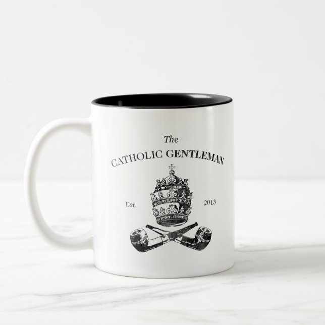 Caneca De Café Em Dois Tons O cavalheiro católico (Esquerda)