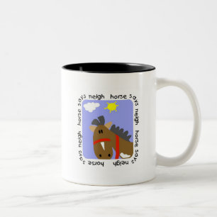 Caneca De Café Em Dois Tons O cavalo diz o camiseta e os presentes do Neigh