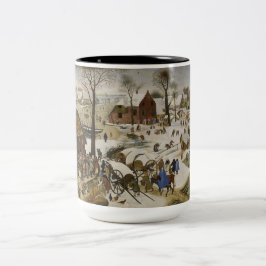 Caneca De Café Em Dois Tons O Censo de Belém (por Pieter Bruegel)