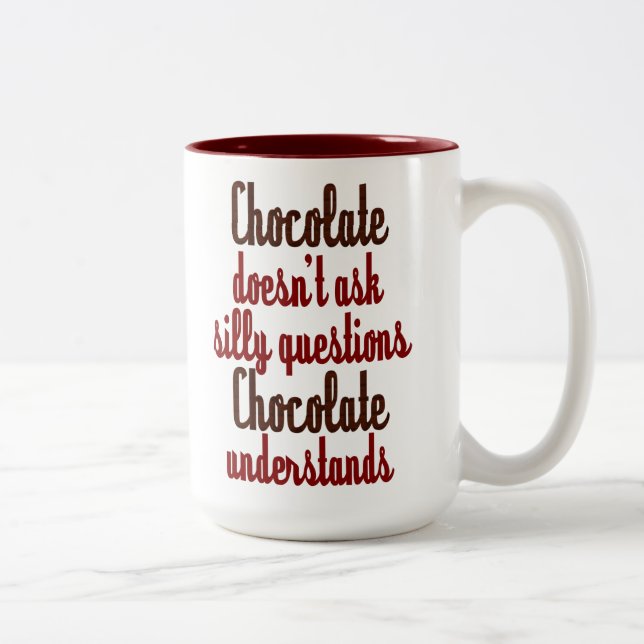 Caneca De Café Em Dois Tons O "chocolate compreende" citações engraçadas (Direita)