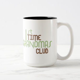 Caneca De Café Em Dois Tons ø Clube das avós do tempo (verde)