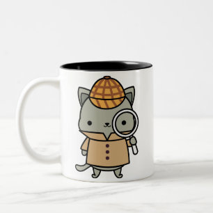 Caneca De Café Em Dois Tons O Clube do Livro Misterioso Cozy Purrlock Mug