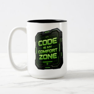 Caneca De Café Em Dois Tons O Código É Minha Zona de Conforto Programador Cybe