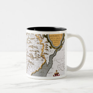Caneca De Café Em Dois Tons O Countye de Monmouth, gravado por Jodocus