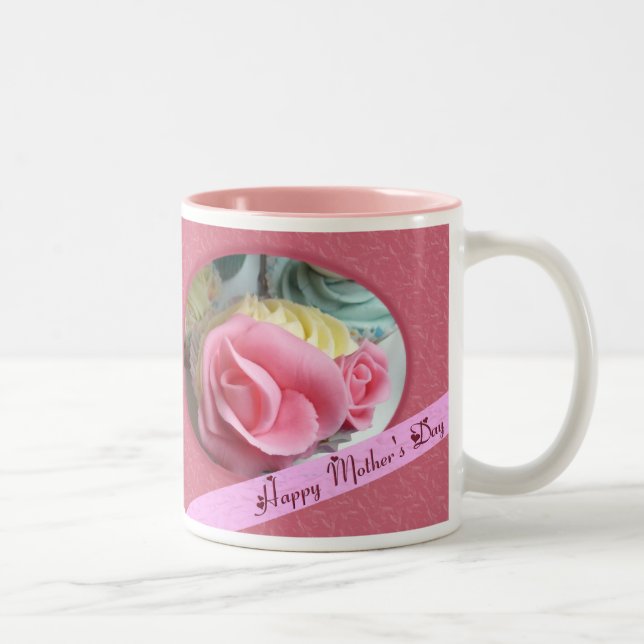 Caneca De Café Em Dois Tons O cupcake da mãe (Direita)