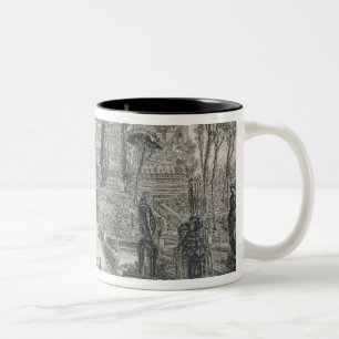 Caneca De Café Em Dois Tons O d'Este da casa de campo em Tivoli (gravura)