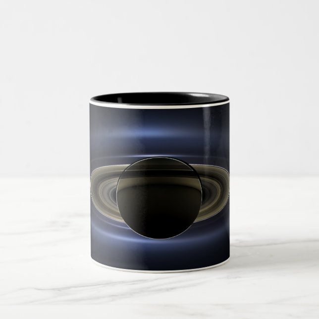 Caneca De Café Em Dois Tons O dia a terra sorriu cheio de | Cassini | Saturn | (Centro)