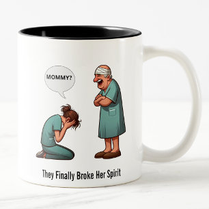Caneca De Café Em Dois Tons O dia em que a enfermeira se encaixou