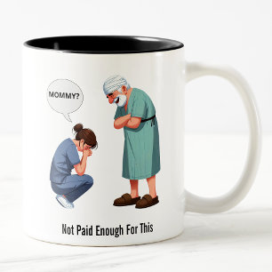 Caneca De Café Em Dois Tons O dia em que a enfermeira se encaixou