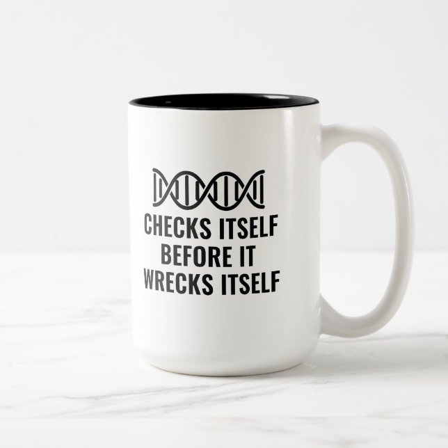 Caneca De Café Em Dois Tons O DNA se verifica (Direita)