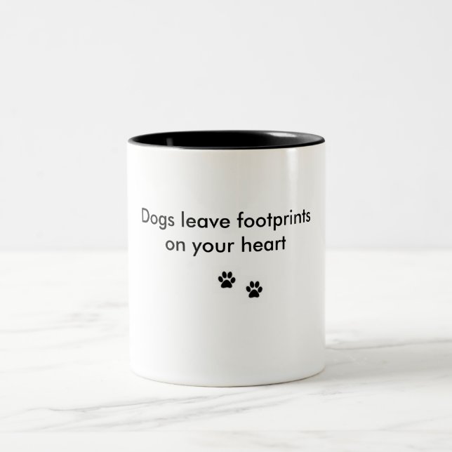 Caneca De Café Em Dois Tons o dogfootprint, dogfootprint, cães sae do (Centro)