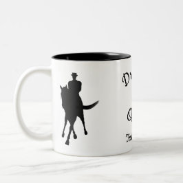 Caneca De Café Em Dois Tons O Dressage É Uma Silhueta De Cavalo Personalizada